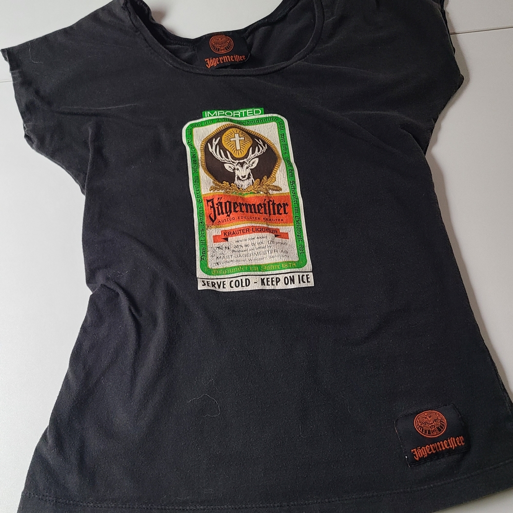 Jagermeister Black Graphic Cap Sleeve Tee
